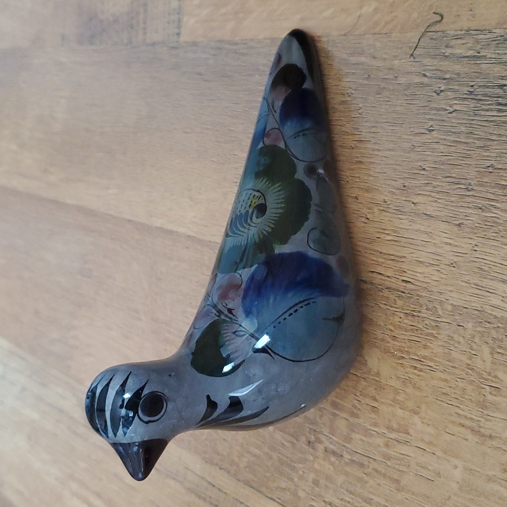 Vintage Tonala Mexican‎ Ceramic Painted Pottery Bird Figurine 1970s - Picture 3 of 12